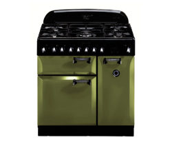 RANGEMASTER  Elan 90 Dual Fuel Range Cooker - Olive Green & Chrome